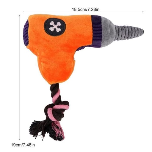 SIB Soft Plysh Pet Electric Drill Formskydd Tuggbitande interaktiv leksak för hundar (orange)