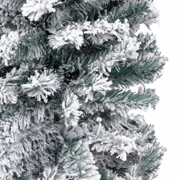 CEN Tunn konstgjord julgran Snowflake Grön 240cm PVC #1