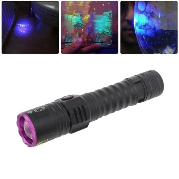 HURRISE Handhållen UV-ficklampa 395nm UV-ficklampa, svart ljus för att upptäcka urinfläckar Simbassängfackla