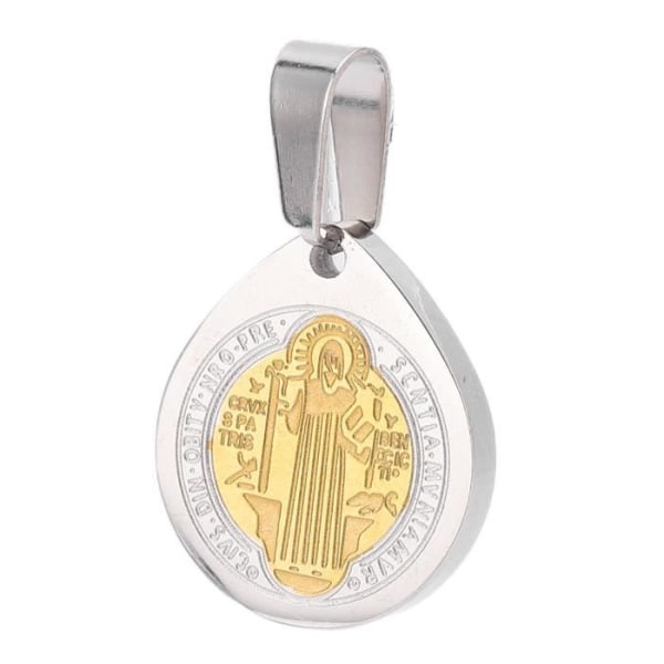 HURRISE Saint Benedict-hänge i rostfritt stål - Utsökta detaljer - DIY-halsband - Presenter