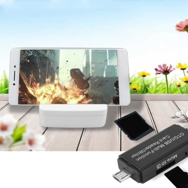HURRISE USB-kortläsare Multifunktion USB OTg-kortläsare för Micro SD SD TF PC och smarta mobiltelefoner