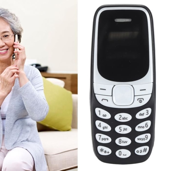 HURRISE mini olåst mobiltelefon Minsta mobiltelefon Bluetooth Dialer dubbla kort gps bärbar Svart och vit