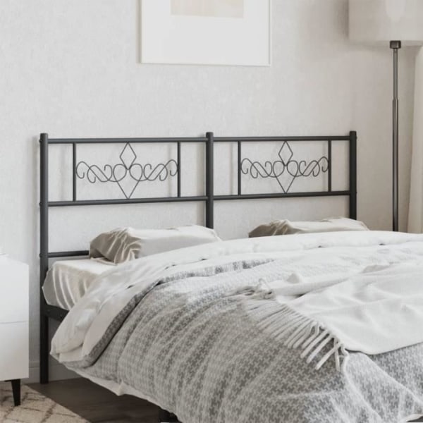 Svart sänggavel i metall 150 cm - FDIT - Klassisk - Tidlös