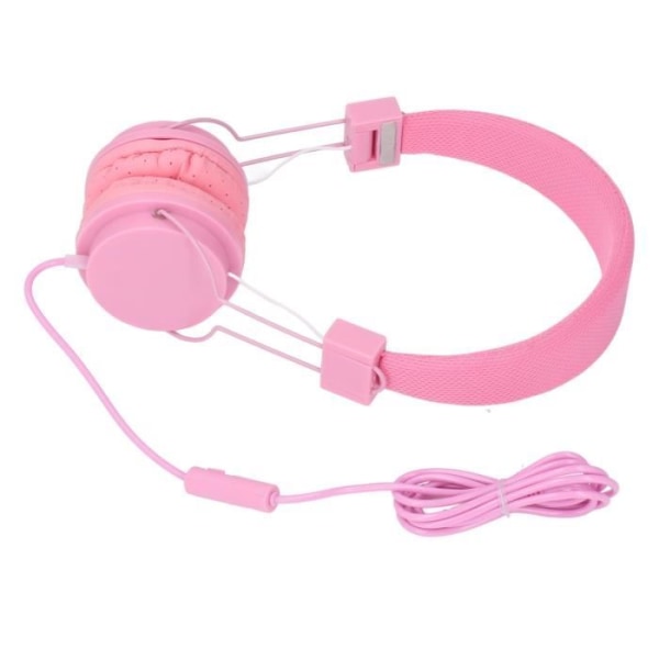 HURRISE hörlurar med mikrofon 3,5 mm trådbundna hörlurar med stereo hopfällbara och justerbara, kontroll i datorförvaring Blå rosa