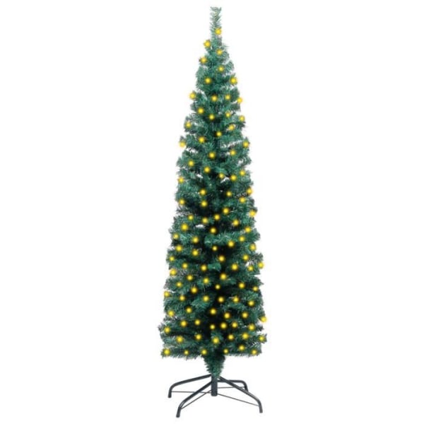 ZJCHAO Slim LED konstgjord julgran och stativ Grön 120 cm PVC - ZJC7063373151178