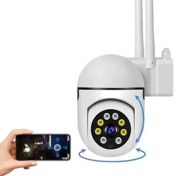 HURRISE WiFi Smart säkerhetskamera Trådlös Full HD 1080P Night Vision Rörelsedetektering 2-vägs samtal