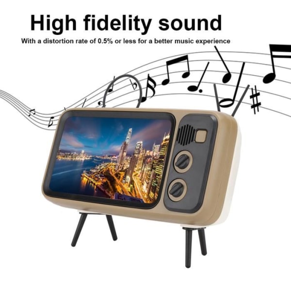 BEL-7423055276092-Retro TV-modelleringshögtalare 80Hz-20kHz Bluetooth HD-ljud Högtalare Telefonstöd videovideoprojekt