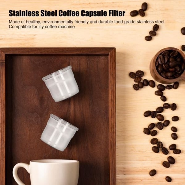 HURRISE Återanvändbar kaffekapsel i rostfritt stål Återfyllbar kaffekapselfilter Kaffekoppsfilter