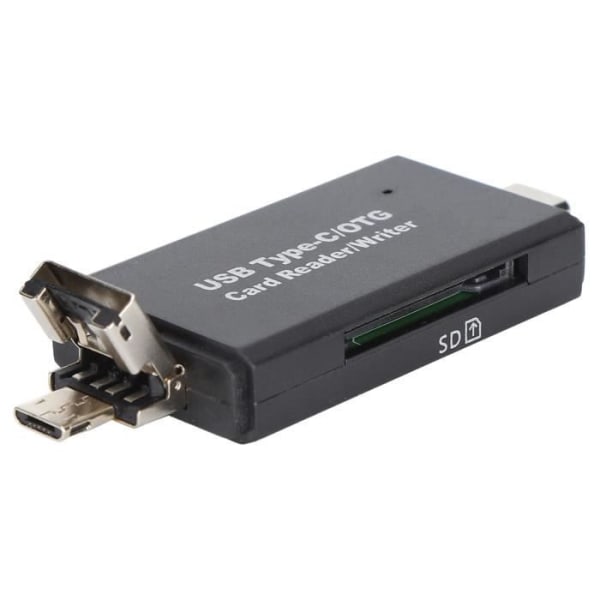 HURRISE OTG Minneskortläsare - Typ C, USB, Micro USB - Höghastighetsöverföring - Svart