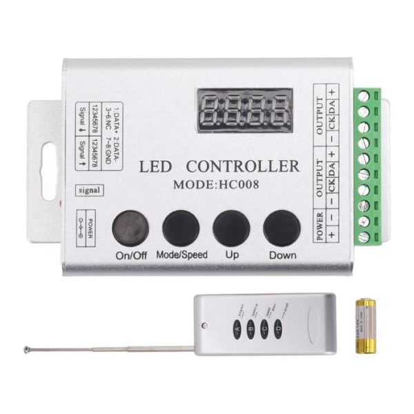 HURRISE RGB SPI LED-kontroll för Strip Light, 6803 1903 WS2811 WS2812B, Lagringsminne, RF-fjärrkontroll,