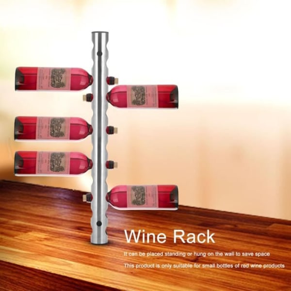 CEN Väggmonterad vinhylla i rostfritt stål Vinflaska Förvaringshylla Väggmonterad för kök