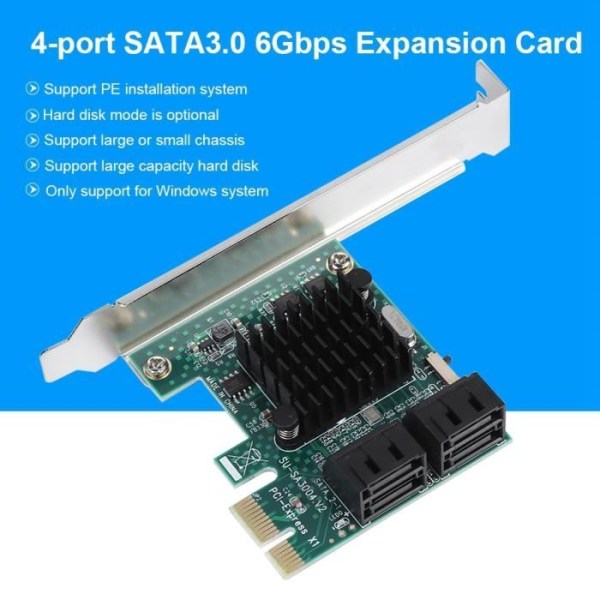 SATA 3.0 expansionskort, 4-portars PCIE till SATA 3.0 Controller Card Adapter 6G-CWU