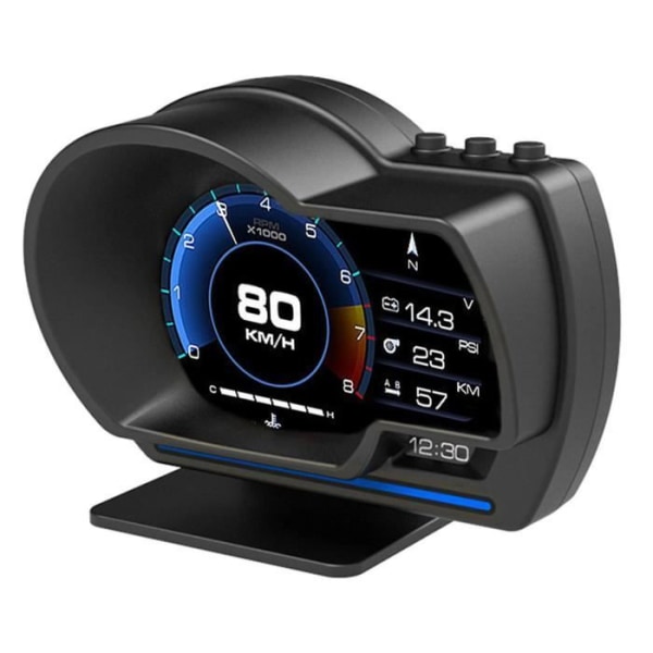 Head Up Display OBD2+GPS Smart HUD-mätare för bilhastighetsmätare Turbo RPM-larm för billastbil