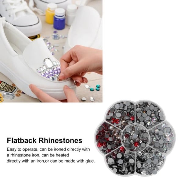 Tbest Hot Fix Rhinestones 1000st Hot Fix Rhinestones Glas Platt Botten 6 Färger Dekoration Kläder Tillbehör