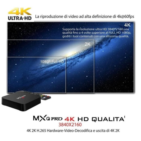MXQ PRO Android 7.1 S905W Quad Core 1+8G Smart TV Box 4Kx2K WIFI Set-top Box Media Player EU 95/5000 MXQ PRO Android 7.1 S905W