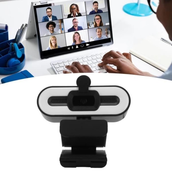 Fdit Laptop Kamera 4K HD Webcam Plug and Play USB Datorkamera med linsskydd för