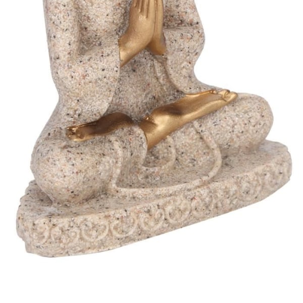 Bästa Buddha-dekor Meditation Sittande Buddha-staty Skulptur Figurhantverk för heminredning (ett guld)