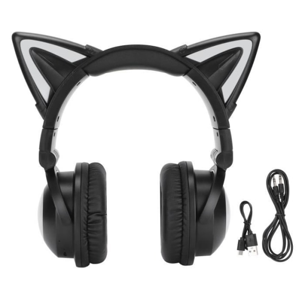 HURRISE Cat Ears Bluetooth-hörlurar Cat Ear Bluetooth-headset Stereoheadset med mikrofon-LED