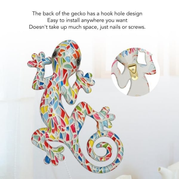 HURRISE Gecko Väggdekor Gecko – Väggkonstdekor, Lycka till, Visdom, Handmålad, Statyettdekor LM9001A1