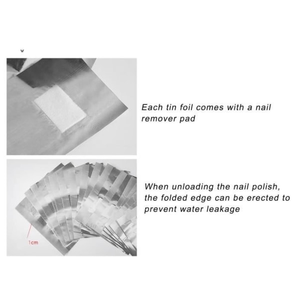 HURRISE Liddy Nail Folie Wraps 50st/kartong Gel Nagellack Folie borttagning Wraps för fingrar