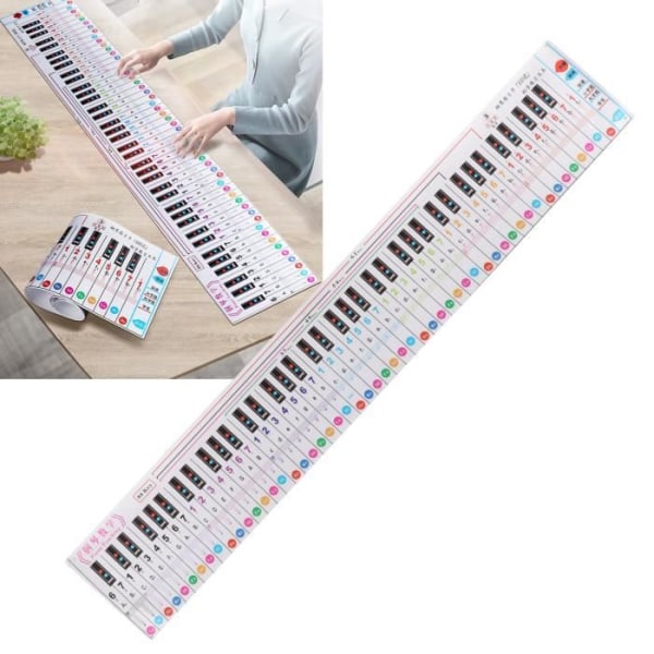 HURRISE Piano Keyboard Guide Piano Keyboard Note 88 Key Chart Bärbar vattentät inlärningsguide för övning