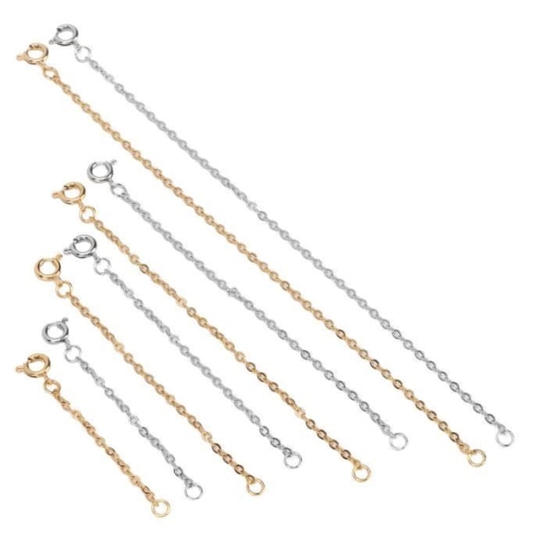 Guld Halsbandsförlängare 8st Halsbandsförlängare Rostfritt stål Guld Silver Halsband Justering Förlängningskedja Smycken