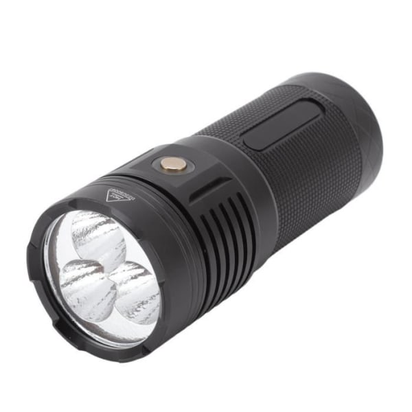 HURRISE Kraftfull LED-ficklampa 8000LM 5 lägen IPX6 Vattentät för vandring och camping