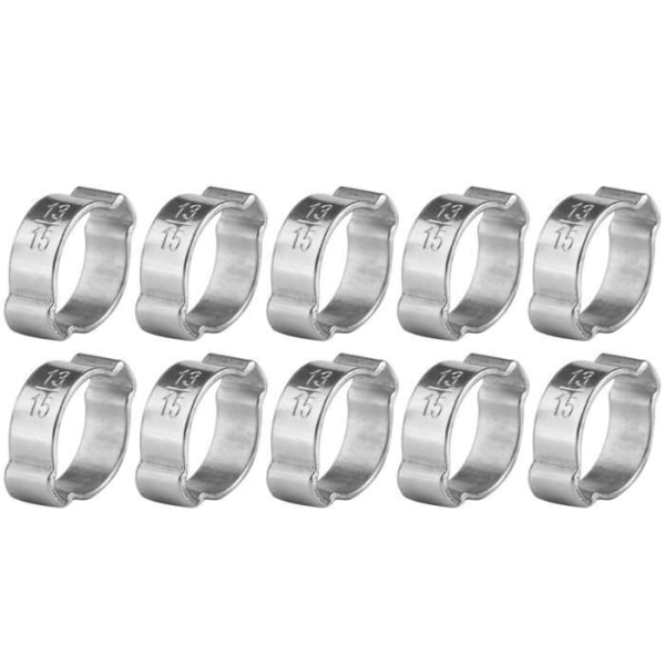 10 st rostfritt stål dubbel öron slangklämma för Fule bensin slang slang (13-15MM)-HEN
