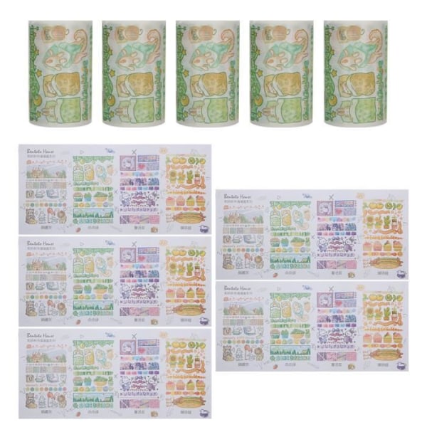 Qiweiidmall-söt japansk pappersmaskeringstejp för gör-det-själv-dagbokbarn Present dekorativ förpackning Scrapbooking