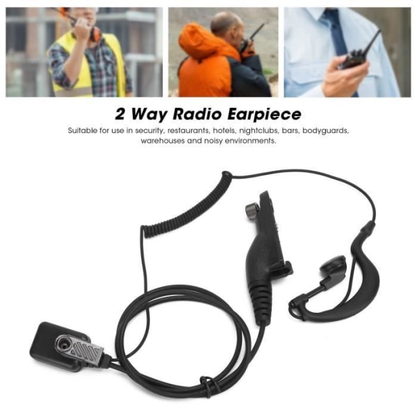 HURRISE Tvåvägsradio hörsnäcka Walkie talkie hörsnäcka Handsfree headset för Motorola XIR P8200 P8268 P6500 med lock