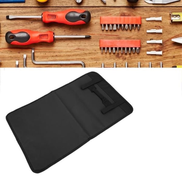 HURRISE Vikbar skiftnyckelväska Roll Tool Bag Multifunktion Bärbar hopfällbar reparationsskiftnyckelförvaringsväska (svart)