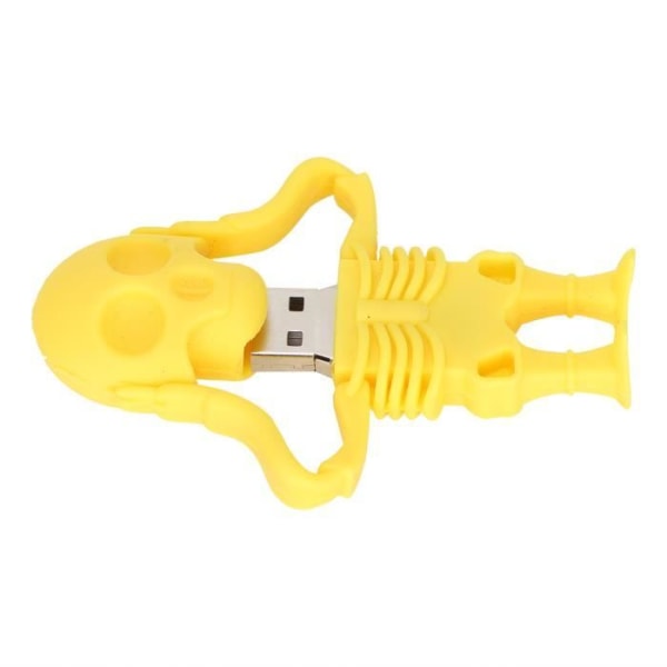 HURRISE USB-minnen HURRISE USB-minne Cartoon U-disk, gul skalle-utseende, datorlagringstillbehör 64GB