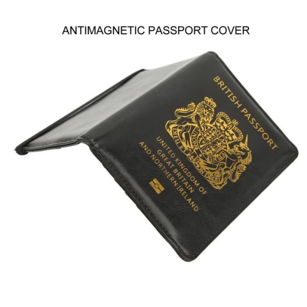 TMISHION British Passport Cover Storbritannien Passport Cover med elastiskt bälte Multicard Anti Theft