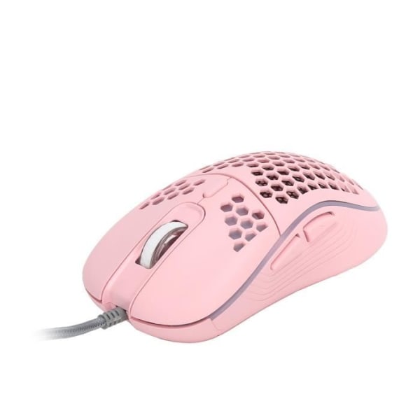 HURRISE 4-hastighets justerbar mus trådbunden mus - RGB-spelmus, ihålig belysningsmus med datorberäkning