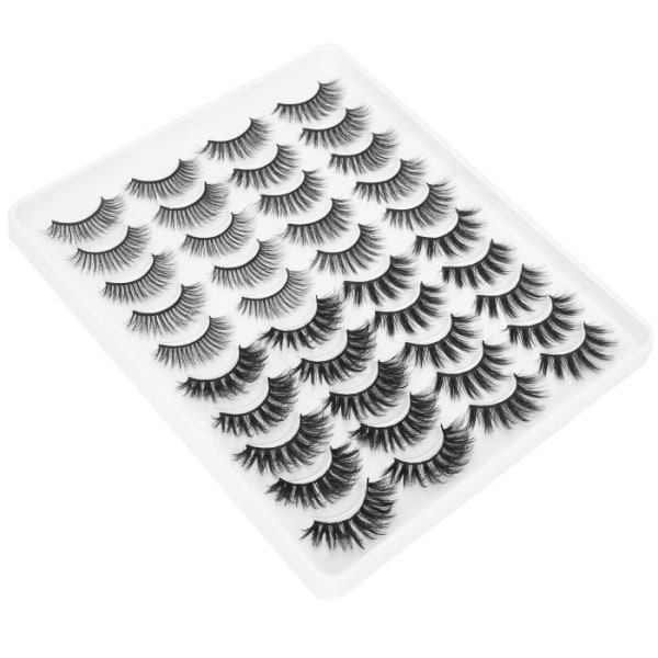 GOTOTOP ögonfranspaket 20 par lösögonfransar i flera lager fluffiga och tjocka ögonfransar handgjorda lösögonfransar (G203)