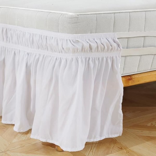 HURRISE Sängvolang Elastisk Sängkjol i polyester Volang Lättpassad Spread Cover Valance (Tvilling)