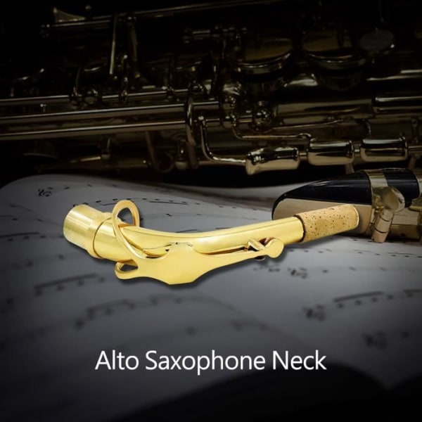 BEL-7643670105427-Guld Sax Hals Mässing Alt Saxofon Hals med tyg Kork Fett Instrumenttillbehör