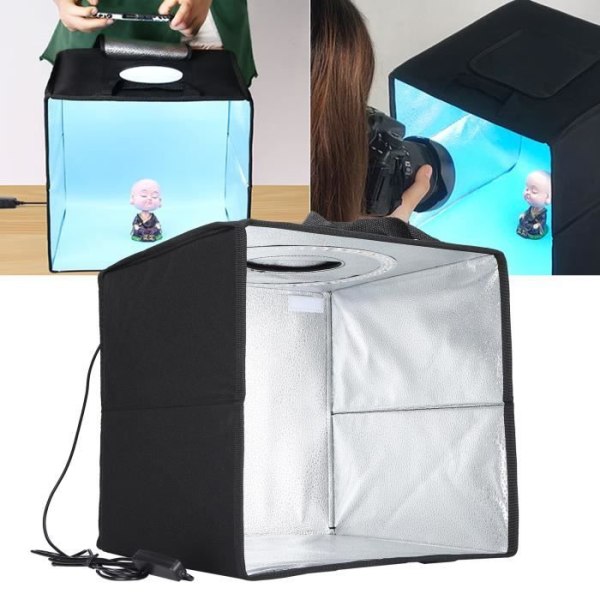 HURRISE Portable Foldable Photo Studio med 6 LED-bakgrunder