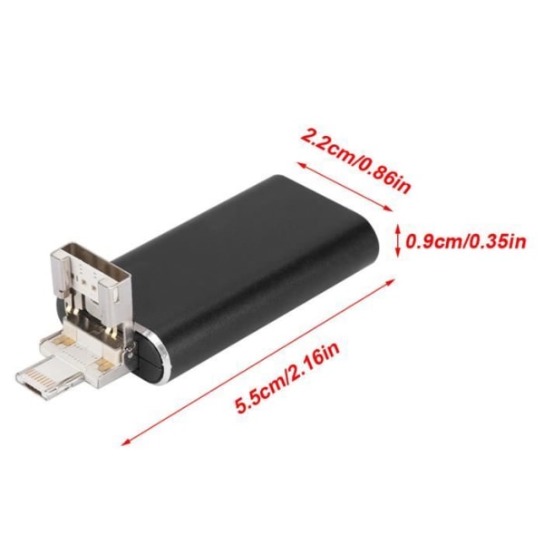 HURRISE USB-minne - 256 GB kapacitet - Extern lagring för iPhone, iPad, iPod - Plug and Play