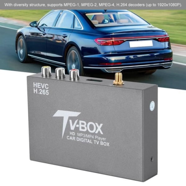 HURRISE TV-tunerbox Bil Digital TV-box DVB-T2/T-mottagare Standard H.265 Kanalbandbredd 6M/7M/8M