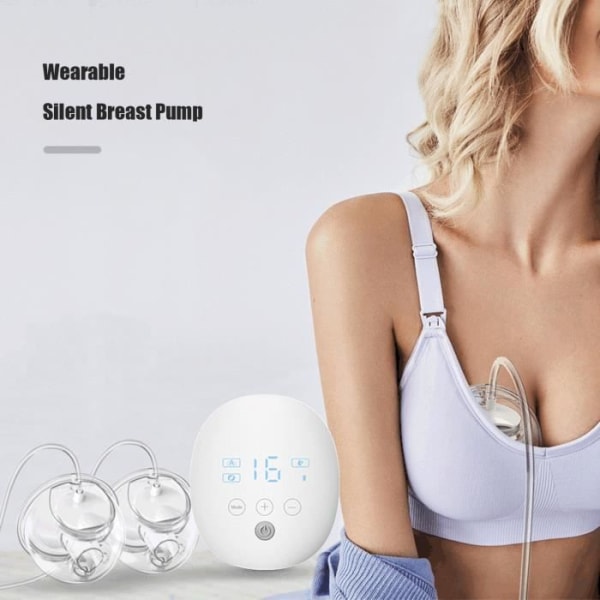 HURRISE Bärbar dubbel elektrisk bröstpump Tyst bärbar elektrisk bröstpump 16 Sugstyrka Förhindra tillbakaflöde