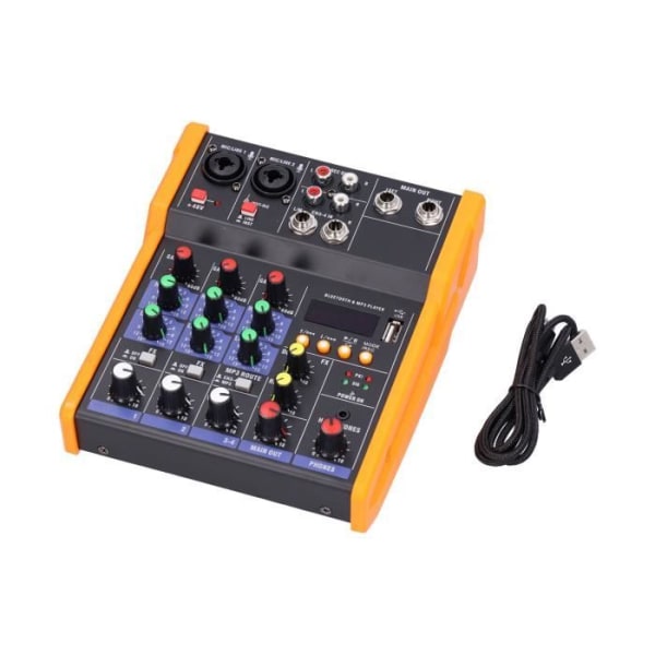 HURRISE mini portabel mixer Audio Mixer Intelligent brusreducering Trådlös USB-kontakt Portabel 4-vägs mixer