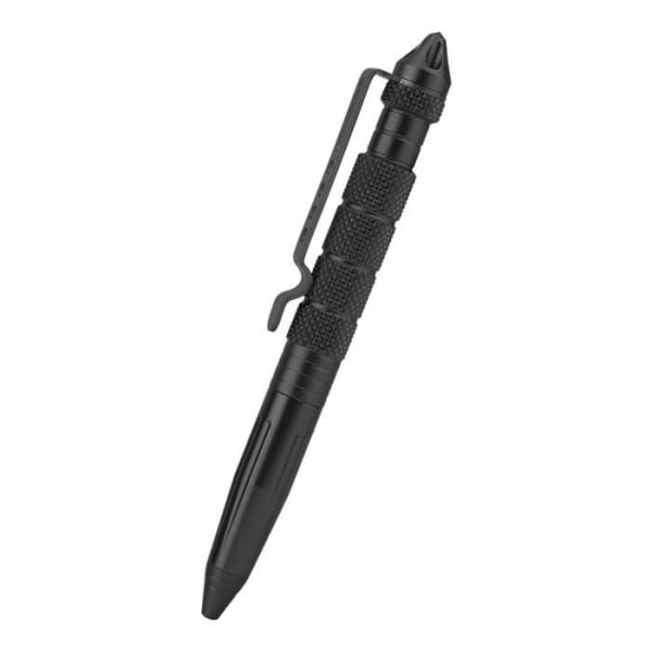 HURRISE Tactical Pen Multifunktionell Taktisk Tungsten Steel Skyddande Glas Breaker Pen Survival Tool (svart)