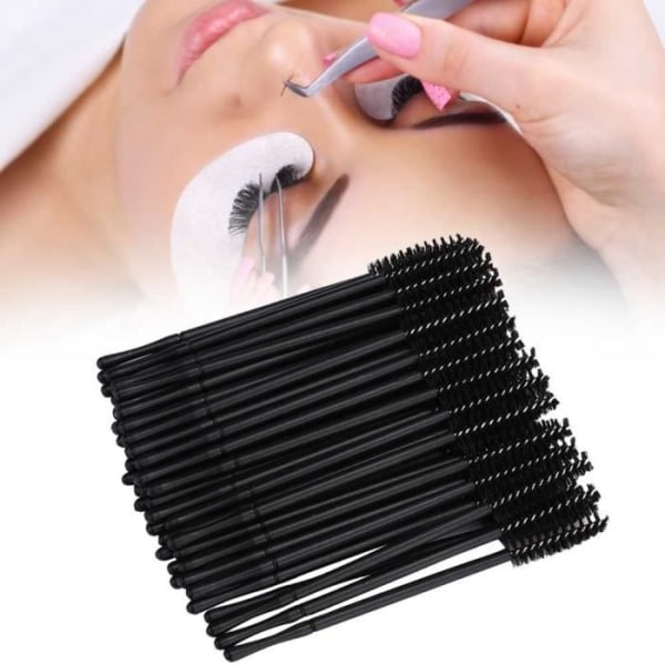 SIB 100 st disponibel ögonfransborste Mascara Applikator Makeup Borste Set (svart)