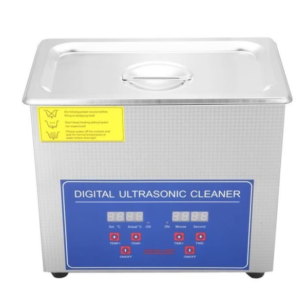 HURRISE Ultrasonic Cleaner 3L Digital Ultrasonic Cleaner Badtimer Tankrengöring av rostfritt stål 3L