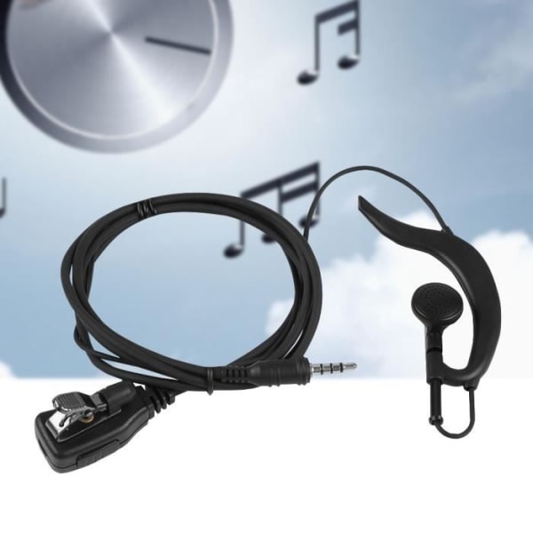 Tbest Earpiece 3 3,5 mm hörsnäcka med PTT-knapp MIC-högtalare Enkel hörsnäcka för Wakie Talkie