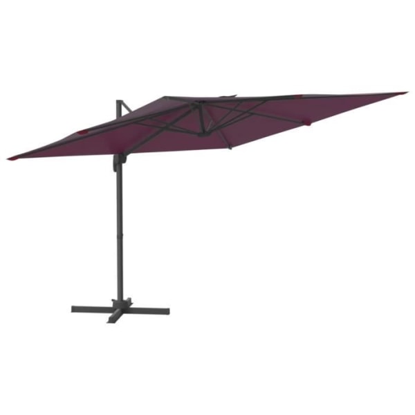 BEL-7076732331470-LED fribärande parasoll Bordeaux Röd 400x300 cm