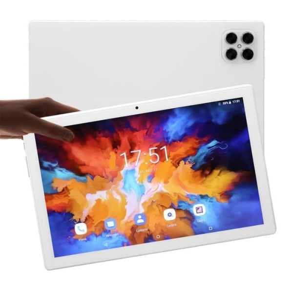 HURRISE Tablet 10 10,1 tum 2 i 1 surfplatta för Android 11, 4GLTE, 5G, Dual WiFi, 12GB Touchscreen Computing White
