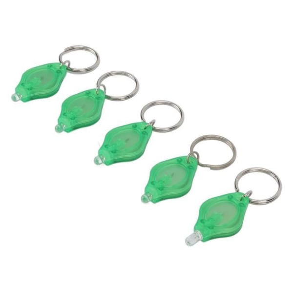 5 st Mini Bärbar nyckelring LED-ficklampa för smyckendetektering (grönt ljus)