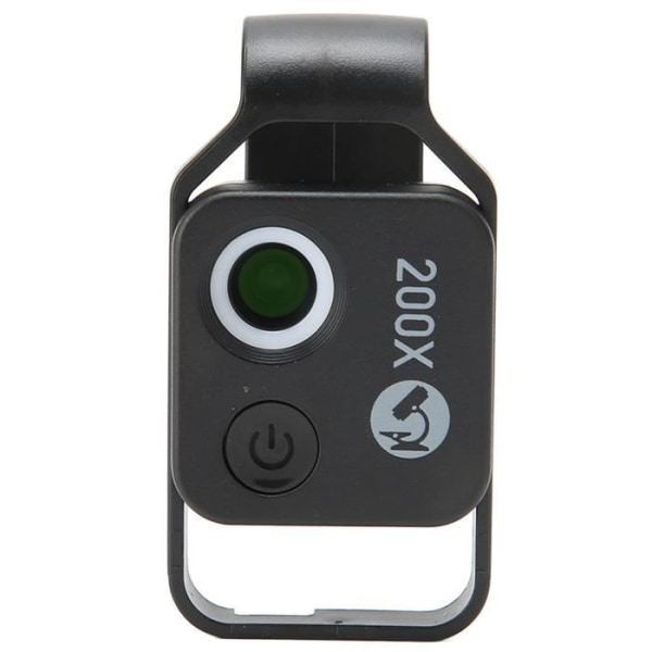 200X ficktelefonmikroskop MED Universal CPL-linsklämma för iPhone för Andriod (svart)-BEL